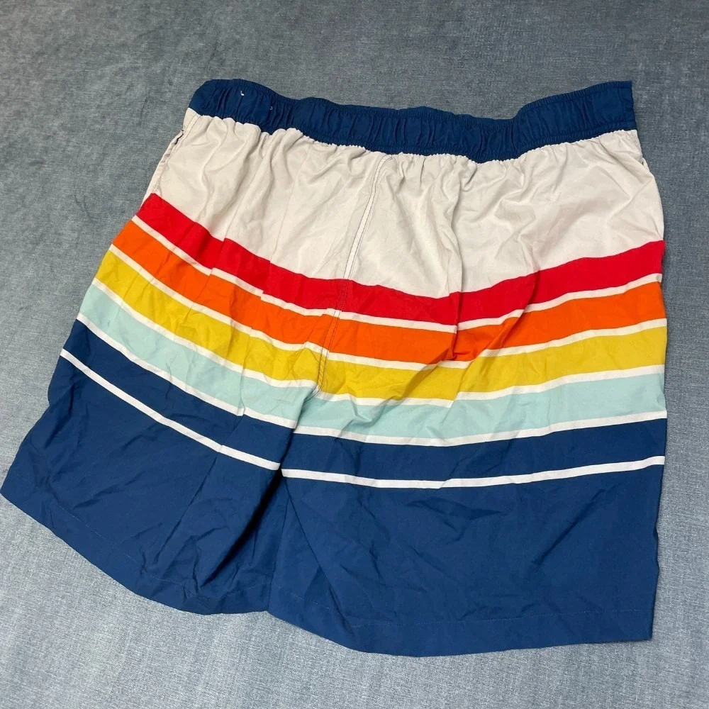 Corona Extra Beer Swim Trunks Board Shorts Mens 39 Multicolor Rainbow Striped